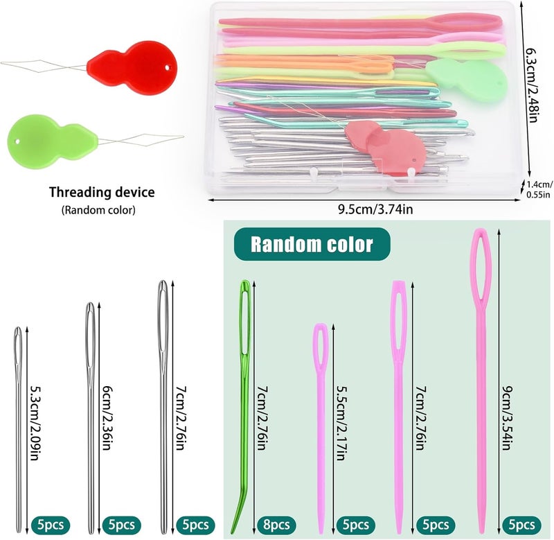 Bupete 40 Pcs Yarn Needles Set, Darning Needles for Yarn, Tapestry Needles for Yarn, Plastic Sewing Needles, Crochet Needles for Yarn, Plastic Large Eye Sewing Needles for Sewing Knitting Crochet - Image 2